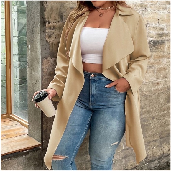 Cozy Waterfall Minimalist Light Jacket Coat - Picture 8 of 15